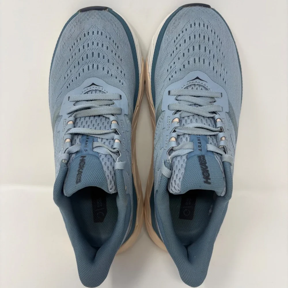 Hoka Arahi 5 Women's Size 6 Blue White Athletic Running Shoes (1115012 BFPB)